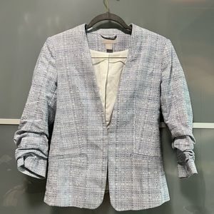 White/blue (small plaid pattern) size 6 H&M